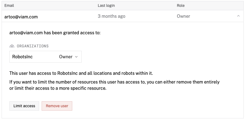 Limit user access